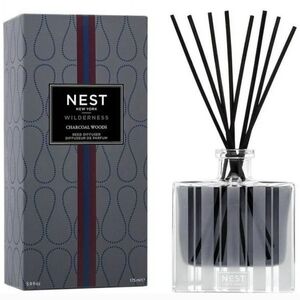 NEW In BOX NEST Fragrances Charcoal Woods Reed Diffuser - Gray‎ and Black